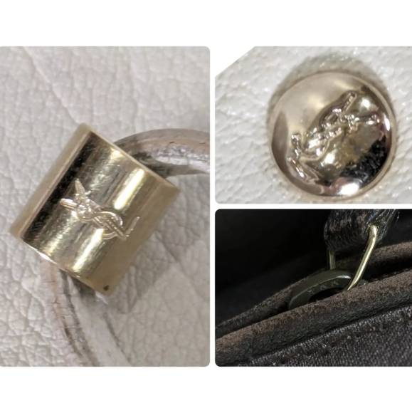 YSL 🔥 Rare 🔥 Kahala Studded Cream Leather Tote Bag, Large! - Picture 12 of 12